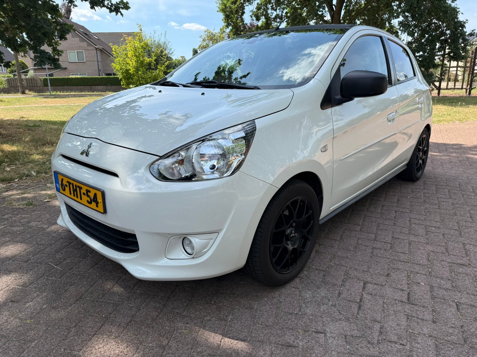 Mitsubishi Space Star 1.2 automaat leer keyles climate contr, Auto's, Mitsubishi, 200 kg, 4 cilinders, 840 kg, Wit