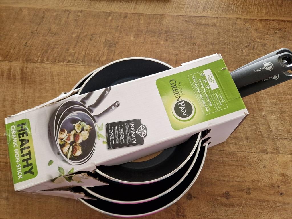 GreenPan Torino keramische  pannenset 20, 24, 28 cm (nieuw), Huis en Inrichting, Keuken | Potten en Pannen, Ophalen, Nieuw, Rvs