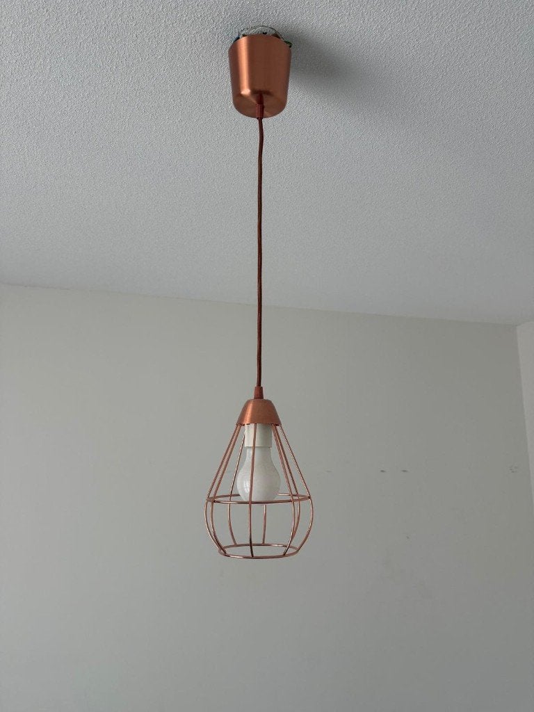 IKEA Slättbo hanglamp koper kleur, Ophalen, E27 (groot), Zo goed als nieuw, Metaal