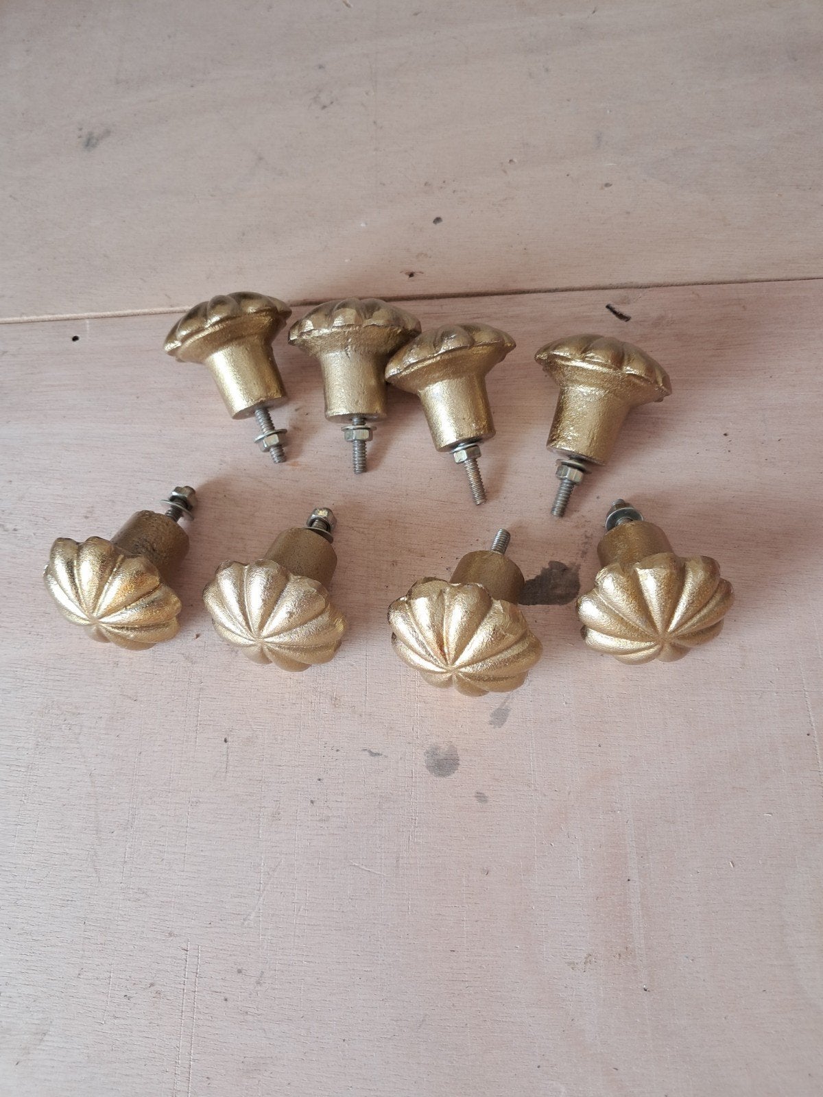 8x Gouden Kastknoppen - Vintage Stijl, Ophalen, Gebruikt