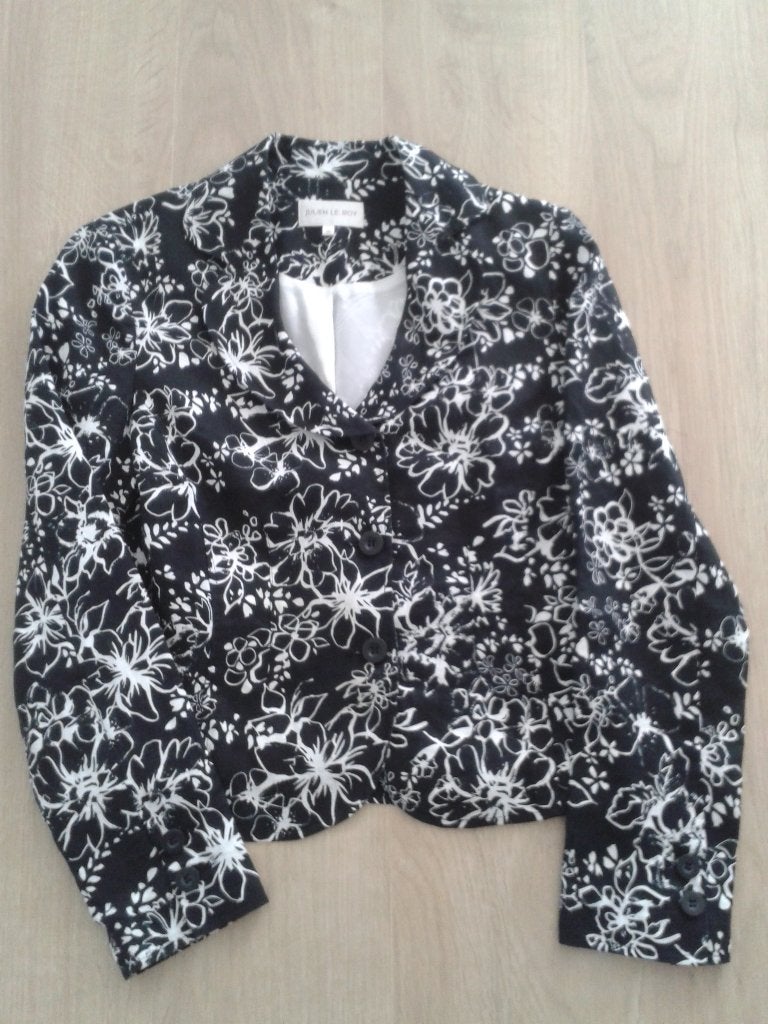 Zwart/wit bewerkt jasje, Julien le Roy, maat 38, Kleding | Dames, Maat 38/40 (M), Zwart, Ophalen of Verzenden, Zo goed als nieuw