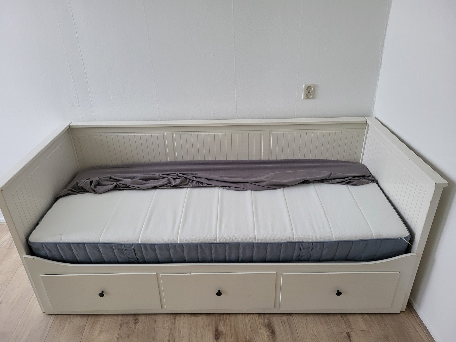 IKEA HEMNES bedbank met 3 lades 80/160 x 200 cm, Ophalen, Gebruikt, Tweepersoons, 80 cm