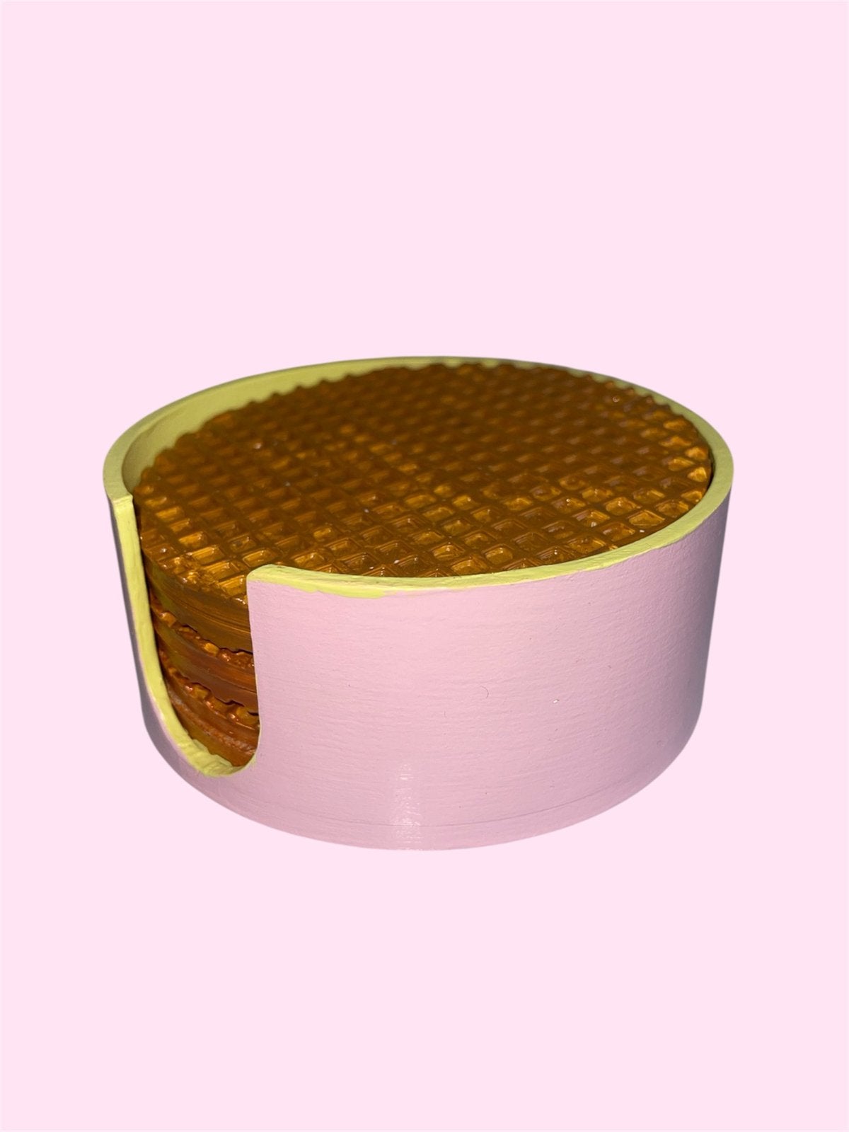 4 Stroopwafel Onderzetters met Bakje - Handgemaakt, Verzenden, Glasonderzetter, Nieuw, Handgemaakt