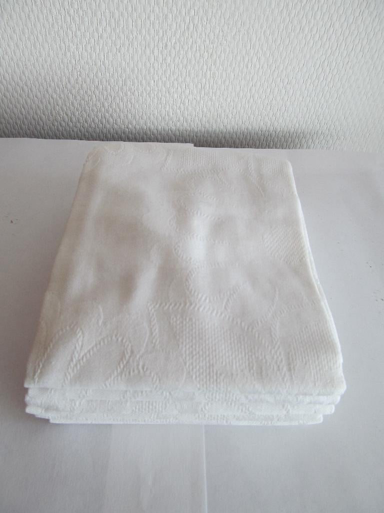 Zes vintage damast servetten., Antiek en Kunst, Ophalen