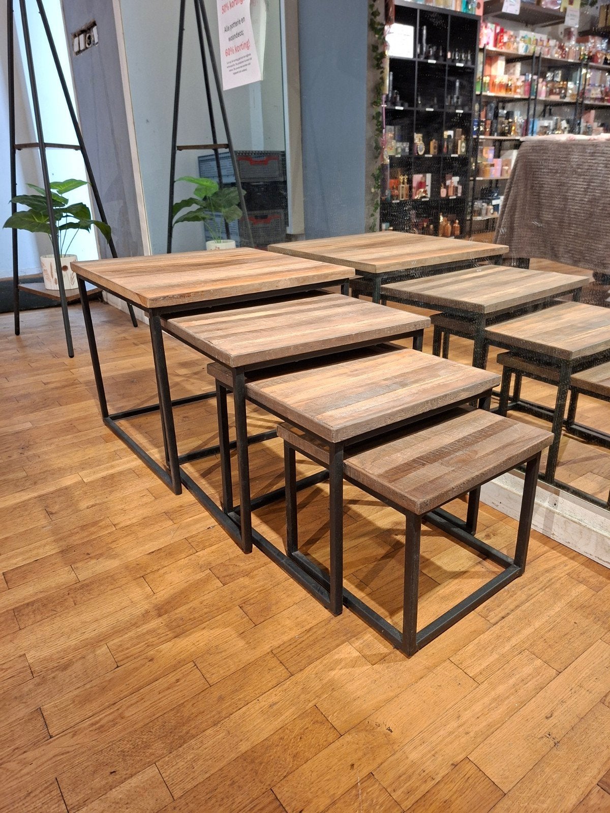 Houten salontafels 4-delig, Ophalen, Langestraat 64, 50 tot 100 cm, Plantenzaakanbro@hotmail.com