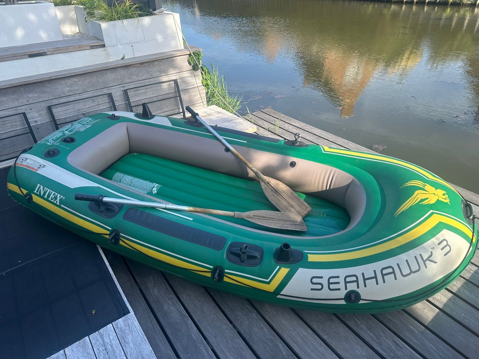Intex Seahawk 3 opblaasboot met peddels, Ophalen of Verzenden, Gebruikt