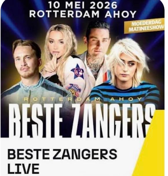 4 kaarten (incl parkeerkaart) Beste Zangers live, 10 mei, Tickets en Kaartjes, Concerten | Overige, Drie personen of meer, Mei