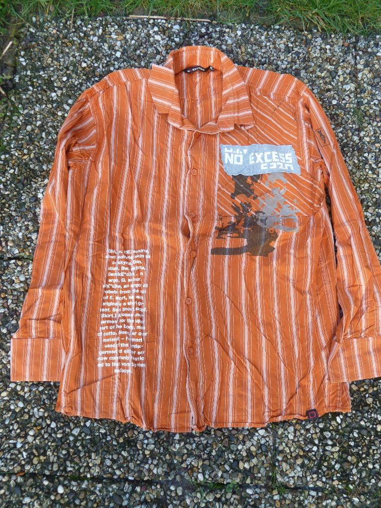 Heren oranje overhemd no excess vintage maat XL, Oranje, Ophalen of Verzenden, No Excess, Gedragen