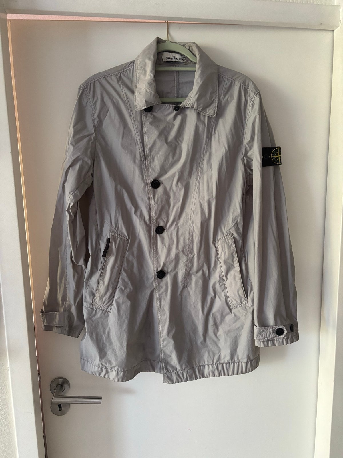 Stone Island Naslan Light Watro Jas - Maat M, Ophalen, Gedragen, Maat 48/50 (M), Grijs