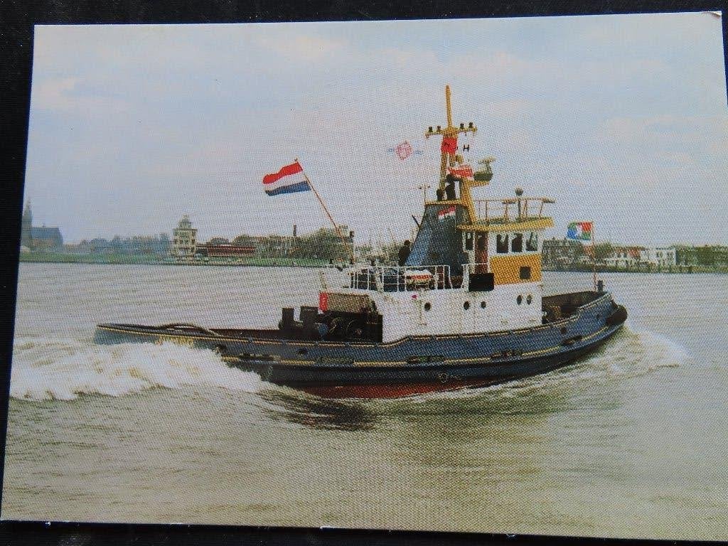 ansichtkaart sleepboot "Jumbo", Ophalen of Verzenden, Motorboot, Kaart, Foto of Prent