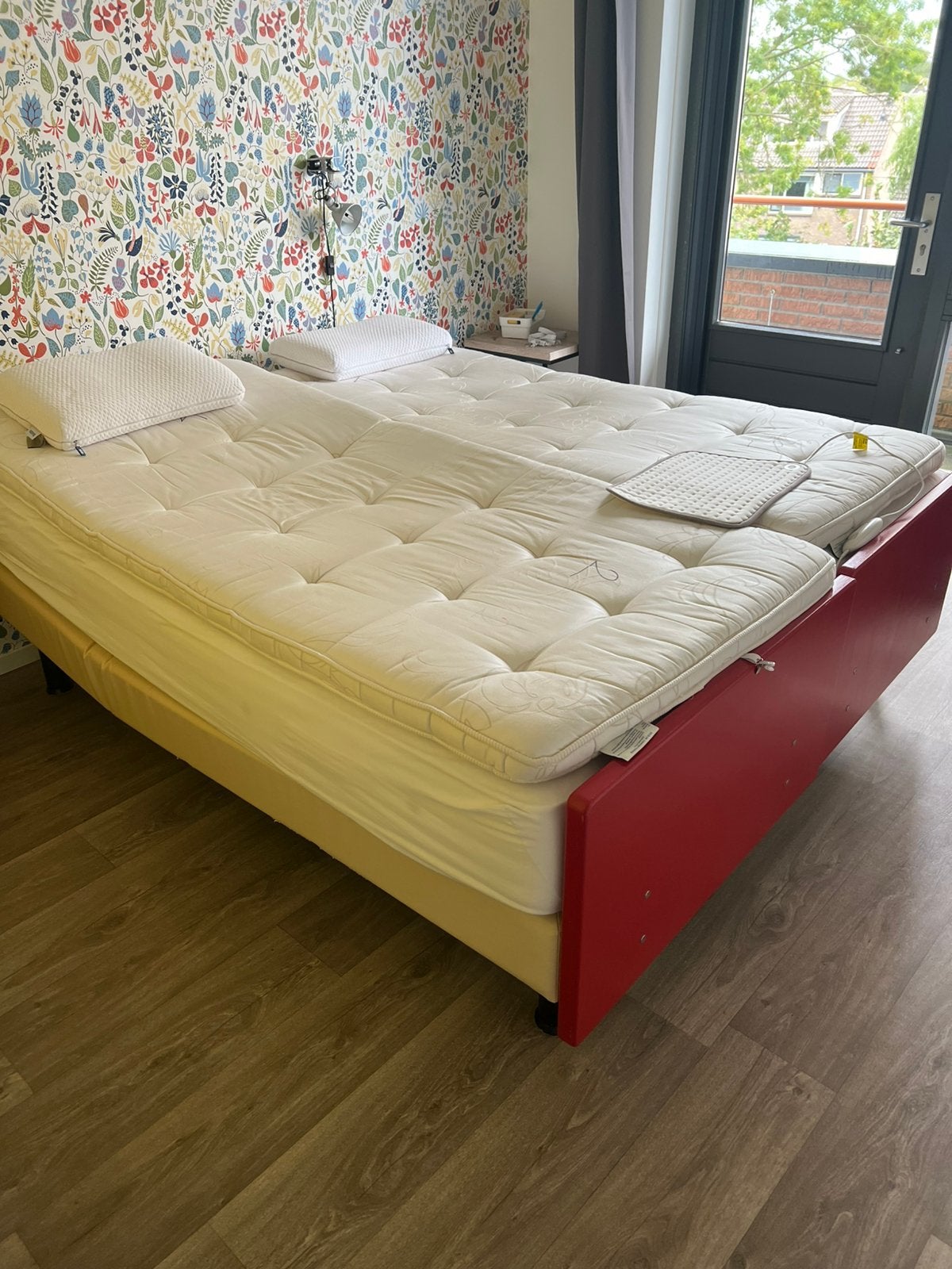 2 Elektrische Pullman Boxsprings + toppers + Auping kussens, Huis en Inrichting, Ophalen, Tweepersoons, Zo goed als nieuw, Overige maten