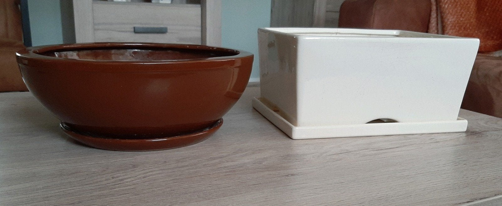 2 bonsai schalen/ potten. Samen 1 prijs, Ophalen of Verzenden, Overige vormen, Aardewerk, Minder dan 40 cm