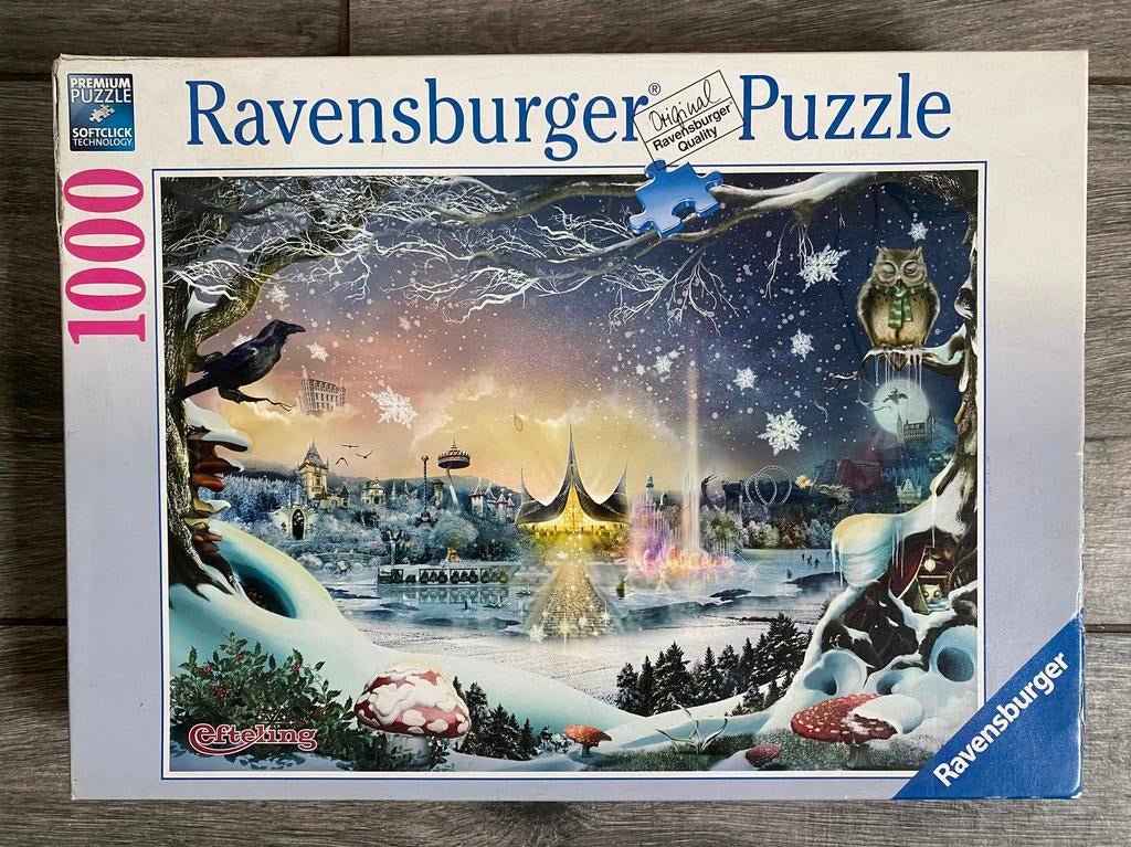 Ravensburger Winter Efteling puzzel 1000 st ZELDZAAM!, Ophalen of Verzenden, Minder dan 500 stukjes, Zo goed als nieuw, Legpuzzel
