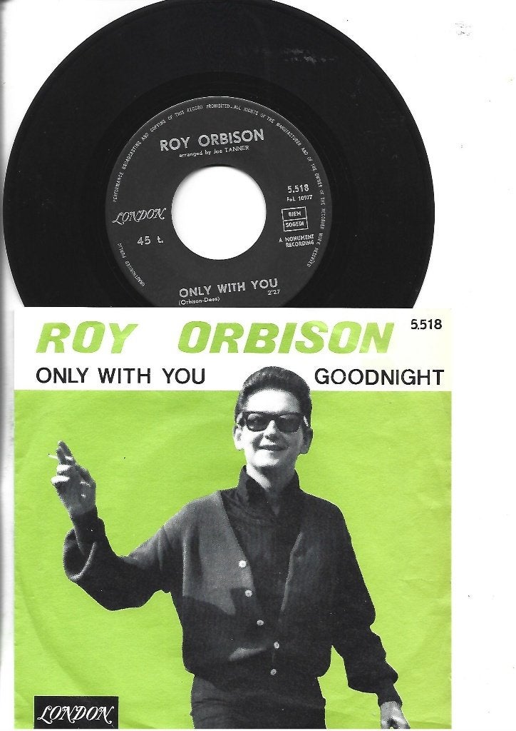 ROY ORBISON 2 SINGLES 7" ONLY WITH YOU - LANA, Cd's en Dvd's, 7 inch, Ophalen of Verzenden, Zo goed als nieuw, Beschermende buitenhoes