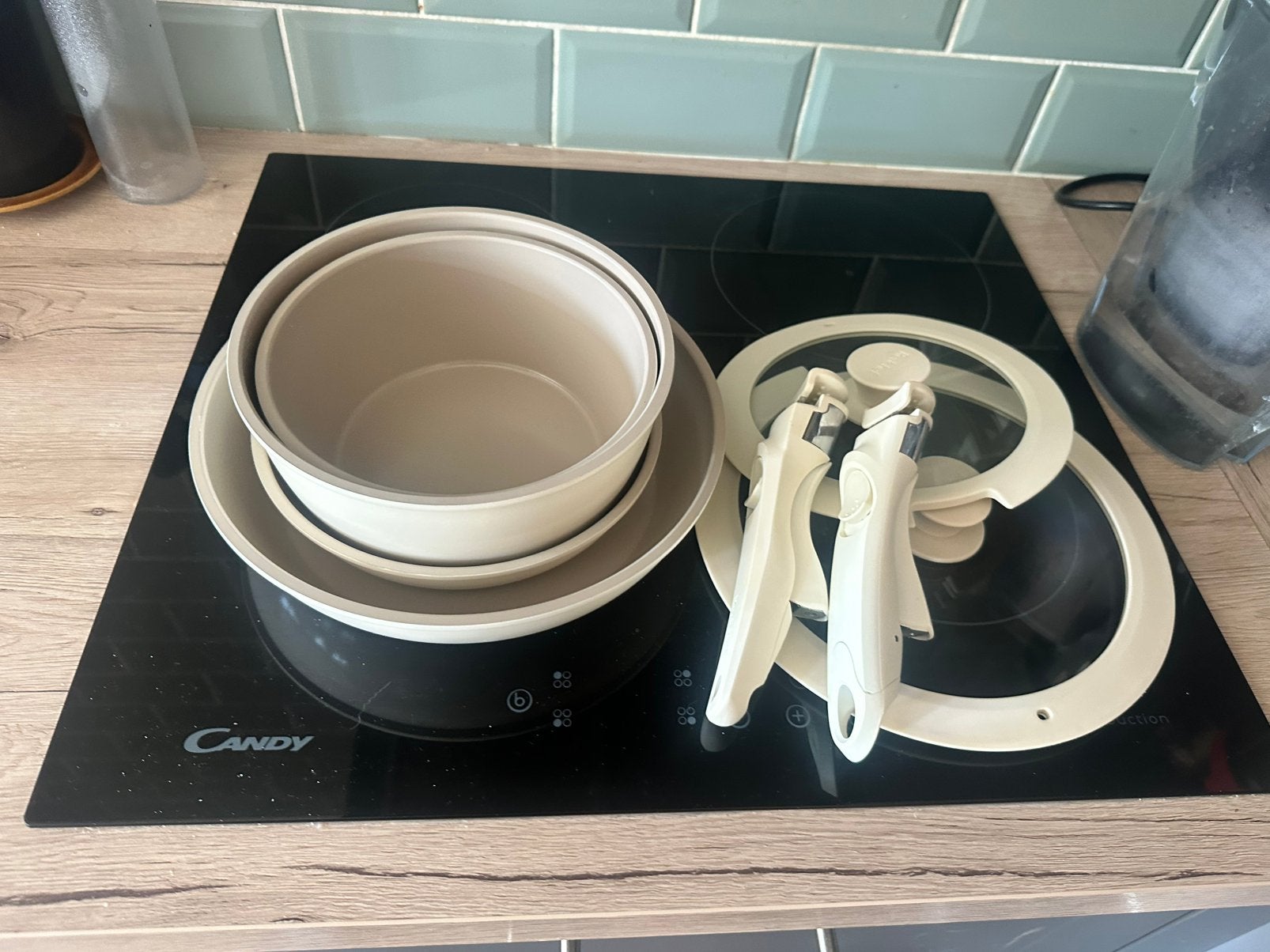 keramische pannenset, Ophalen, Zo goed als nieuw, Overige materialen, Pannenset
