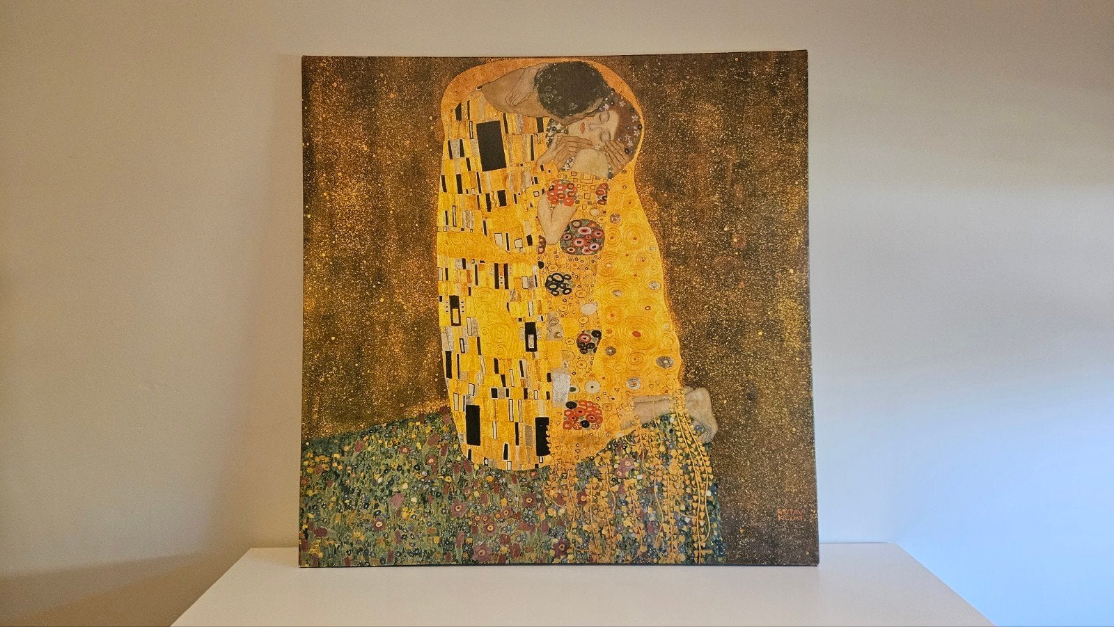 De Kus van Gustav Klimt. Ikea pjätteryd 90x90, Ophalen