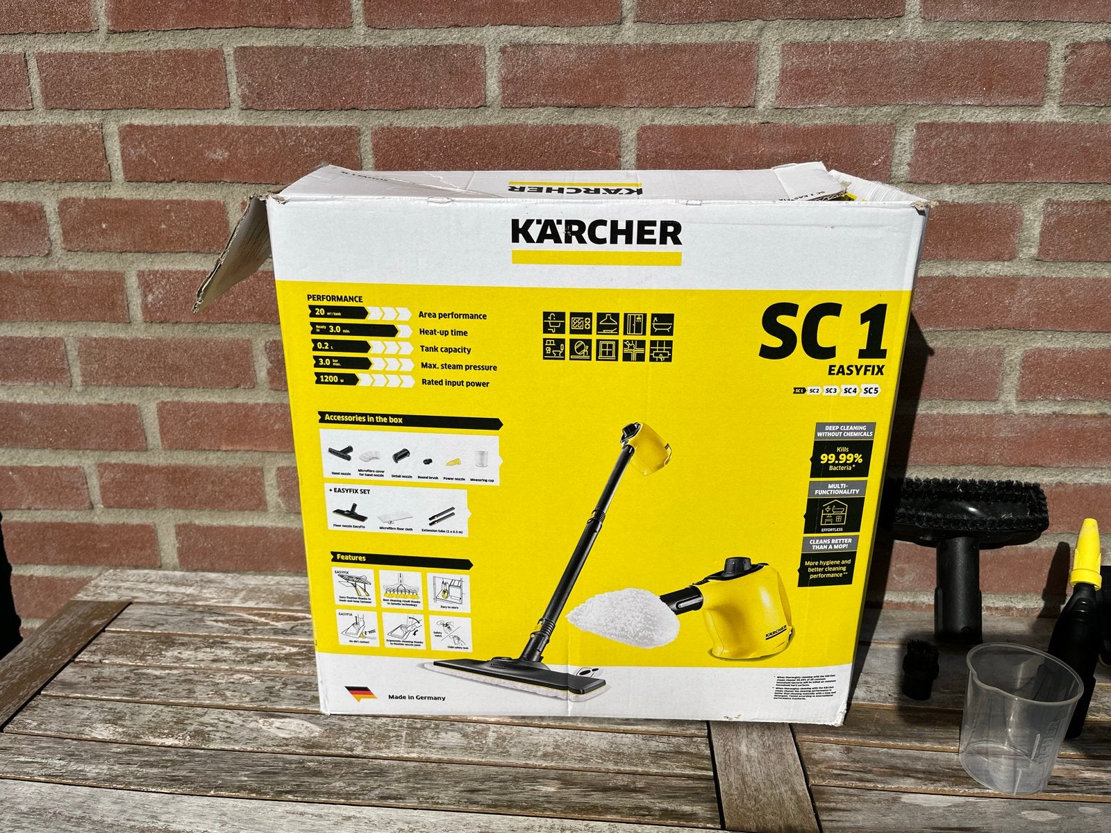 Karcher SC1 stoomreiniger met alle accessoires, Doe-het-zelf en Verbouw, Ophalen of Verzenden, Gebruikt, Overige typen