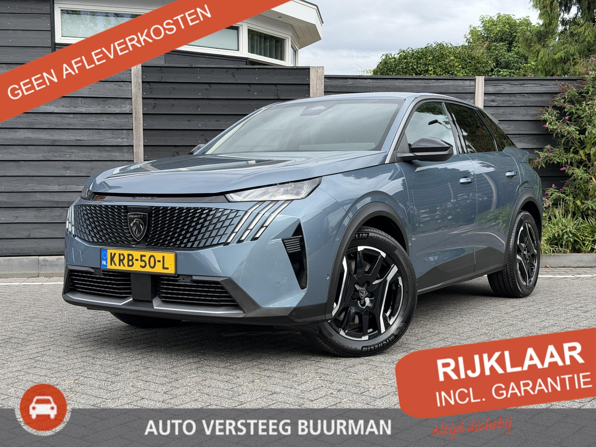 Peugeot 3008 Allure 1.6 plug-in Hybrid 195PK e-DCS7 Automaat, Auto's, 4 cilinders, Blauw, Leder en Stof, Plug-in hybride