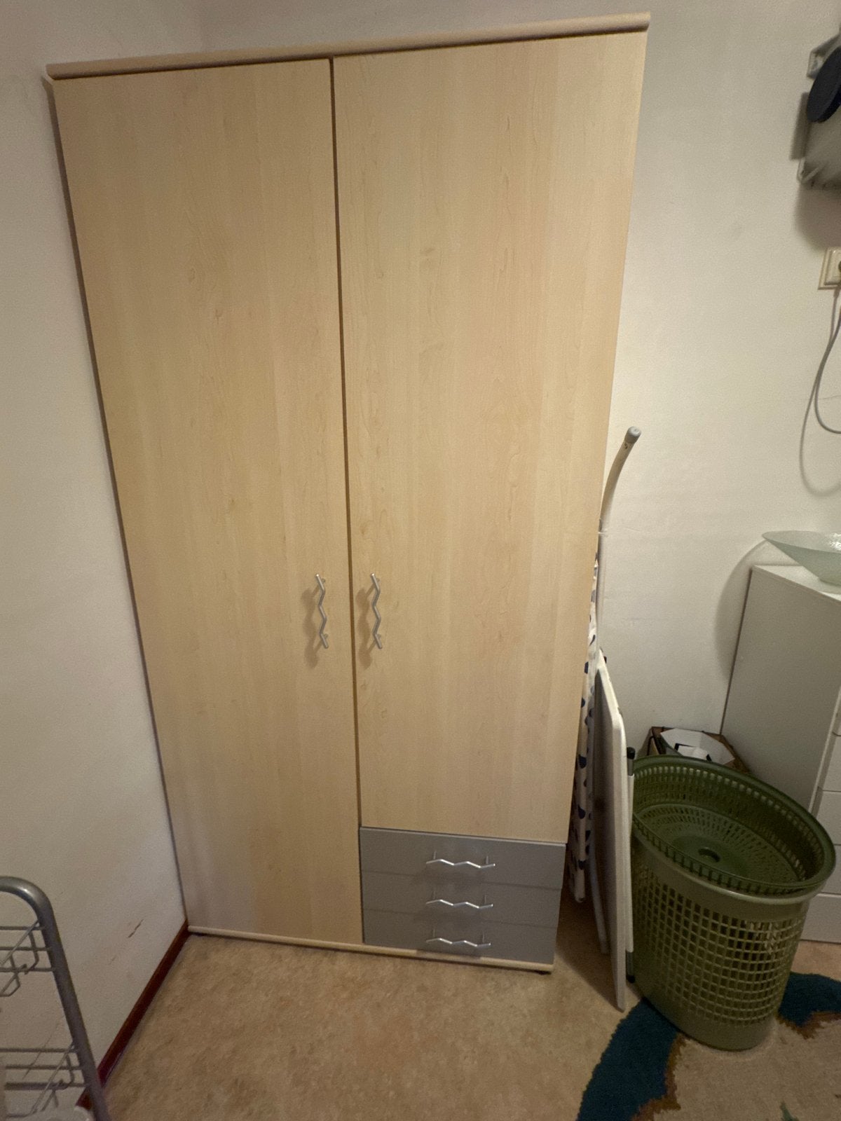Kledingkast met hanggedeelte, planken en laden (200x100x60), Huis en Inrichting, Ophalen, 200 cm of meer, 50 tot 100 cm, Zo goed als nieuw