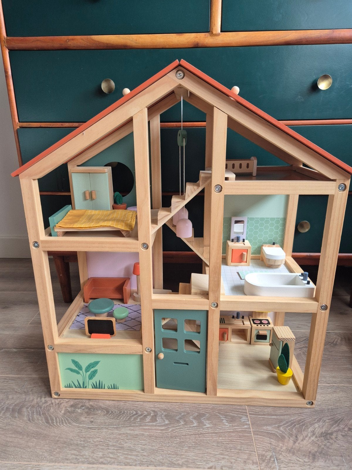Poppenhuis Hema inclusief inrichting, Kinderen en Baby's, Speelgoed | Poppenhuizen, Ophalen, Zo goed als nieuw, Poppenhuis
