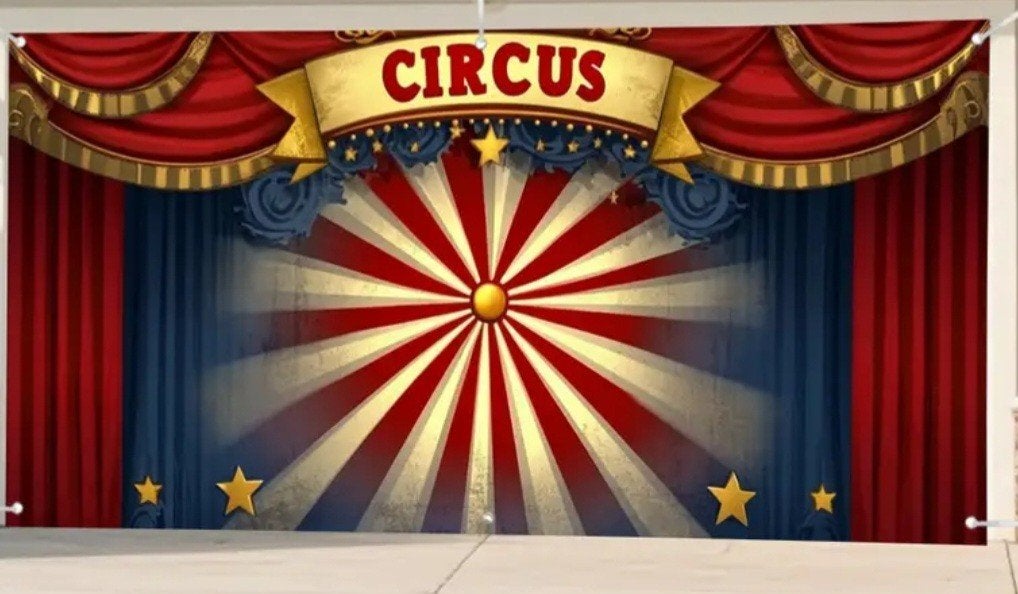 groot circus decordoek maarliefst vier meter breed, Ophalen of Verzenden