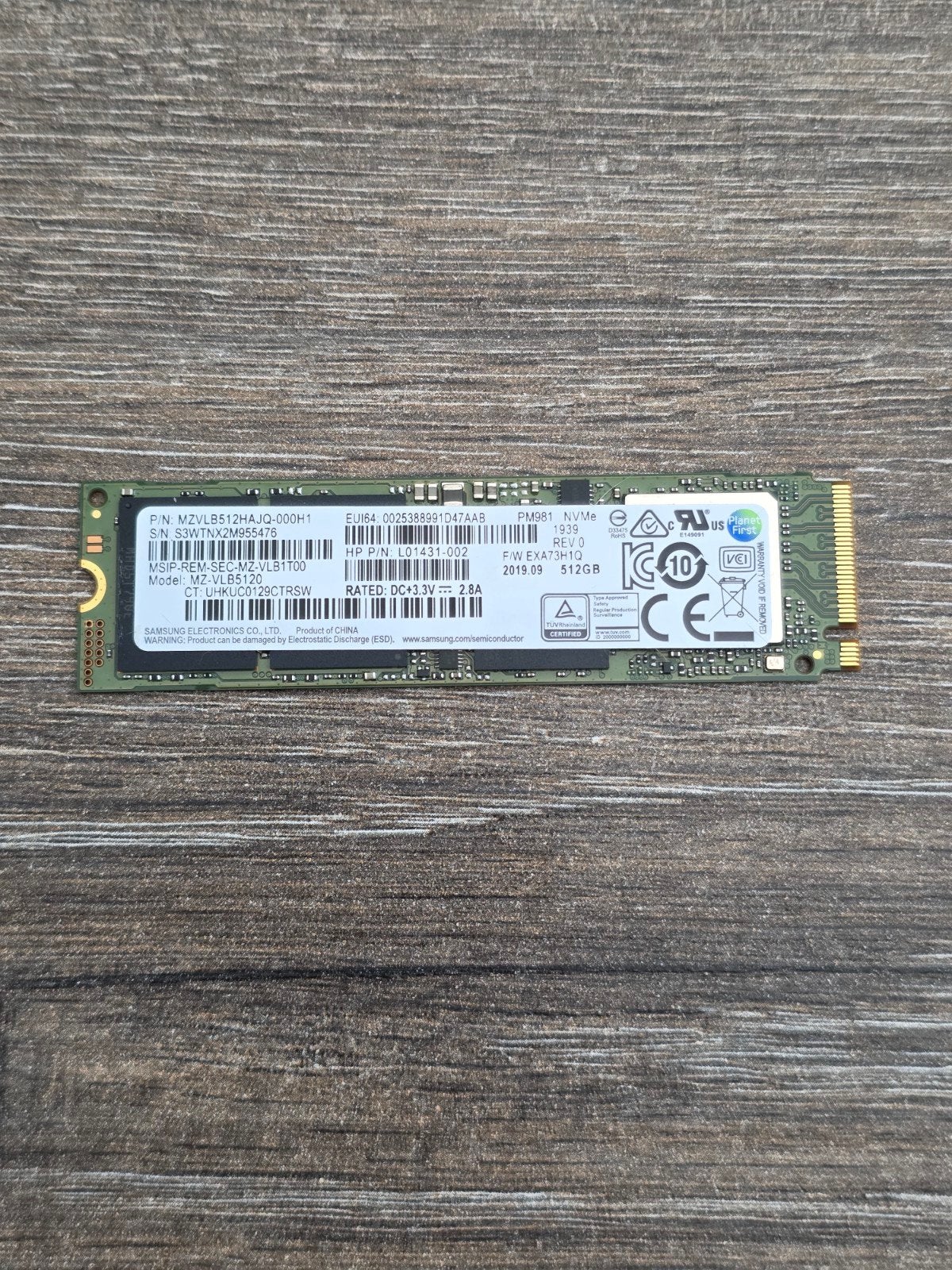 Samsung PM981 NVMe SSD 512GB, Computers en Software, Harde schijven, Zo goed als nieuw, Server, Intern, SSD, SATA, Ophalen