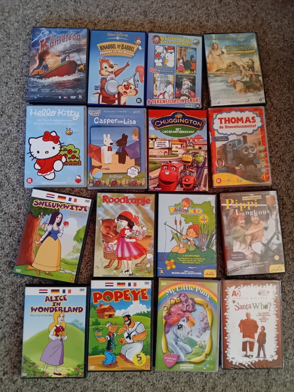 Grote collectie van 16 diverse (kinder) DVD's, Alle leeftijden, Ophalen of Verzenden, Gebruikt