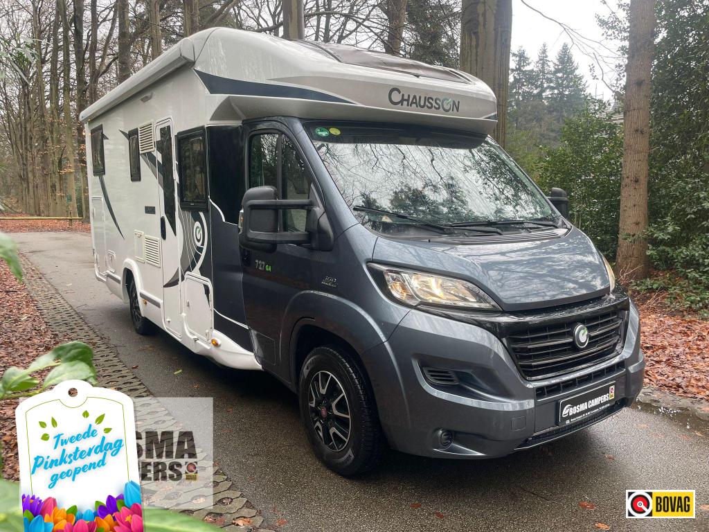 Chausson 727 GA Enkele Bedden Hefbed 2x Airco 2017, Ringverwarming, Fiat, Airbags, Koelkast
