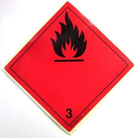 Stickers DANGER Flammable - Gevaar ontvlambare brandbaar, Ophalen of Verzenden, Zo goed als nieuw