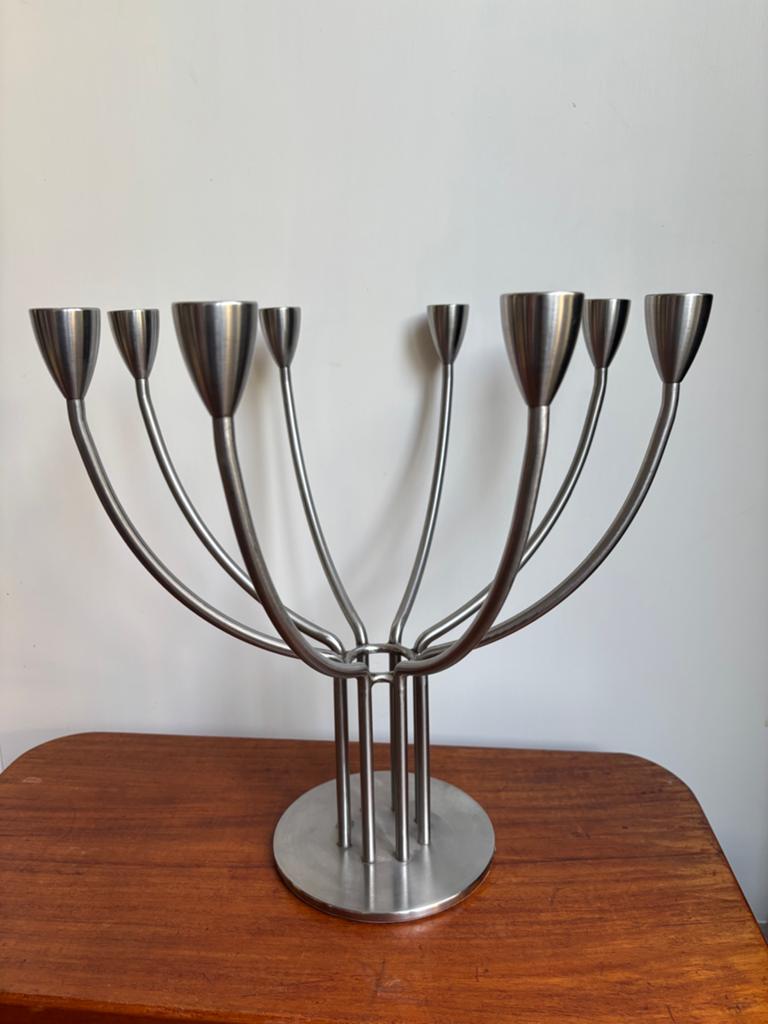 Vintage Ikea Stockholm kandelaar met 8 armen, Gebruikt, 25 tot 50 cm, Ophalen of Verzenden, Metaal