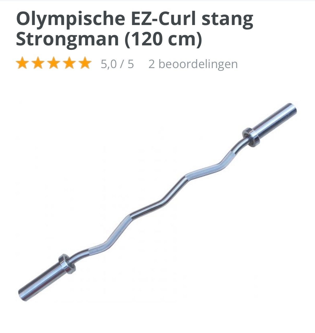 Olympische EZ-Curl stang Strongman (120 cm), Ophalen, Zo goed als nieuw, Armen, Halterstangen