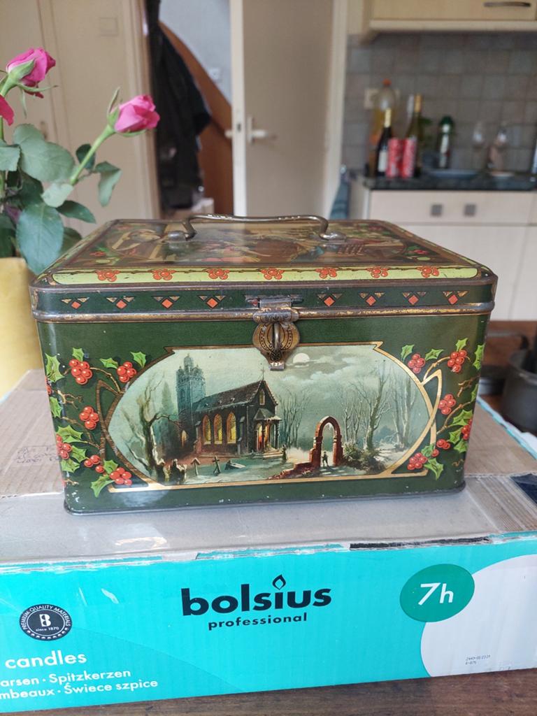 Prachtig antiek kerstblik in goede staat, Ophalen of Verzenden, Zo goed als nieuw, Overige