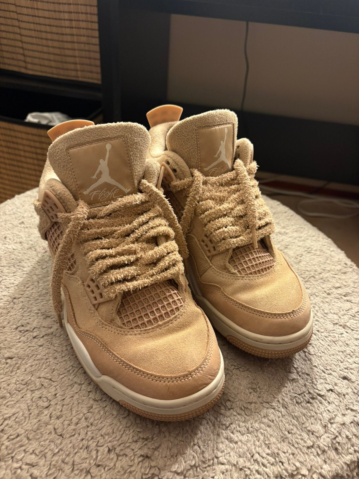 Nike Air Jordan 4 Retro Cozy Girl Beige – Maat 40,5, Ophalen of Verzenden, Zo goed als nieuw, Beige, Sneakers of Gympen