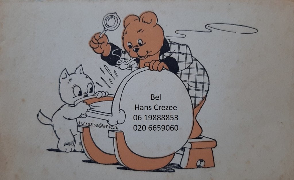 zoek oud geboortekaartje Onno Toonder 1944 bommel tom poes, Verzamelen, Geboortekaartjes en Visitekaartjes, Ophalen of Verzenden