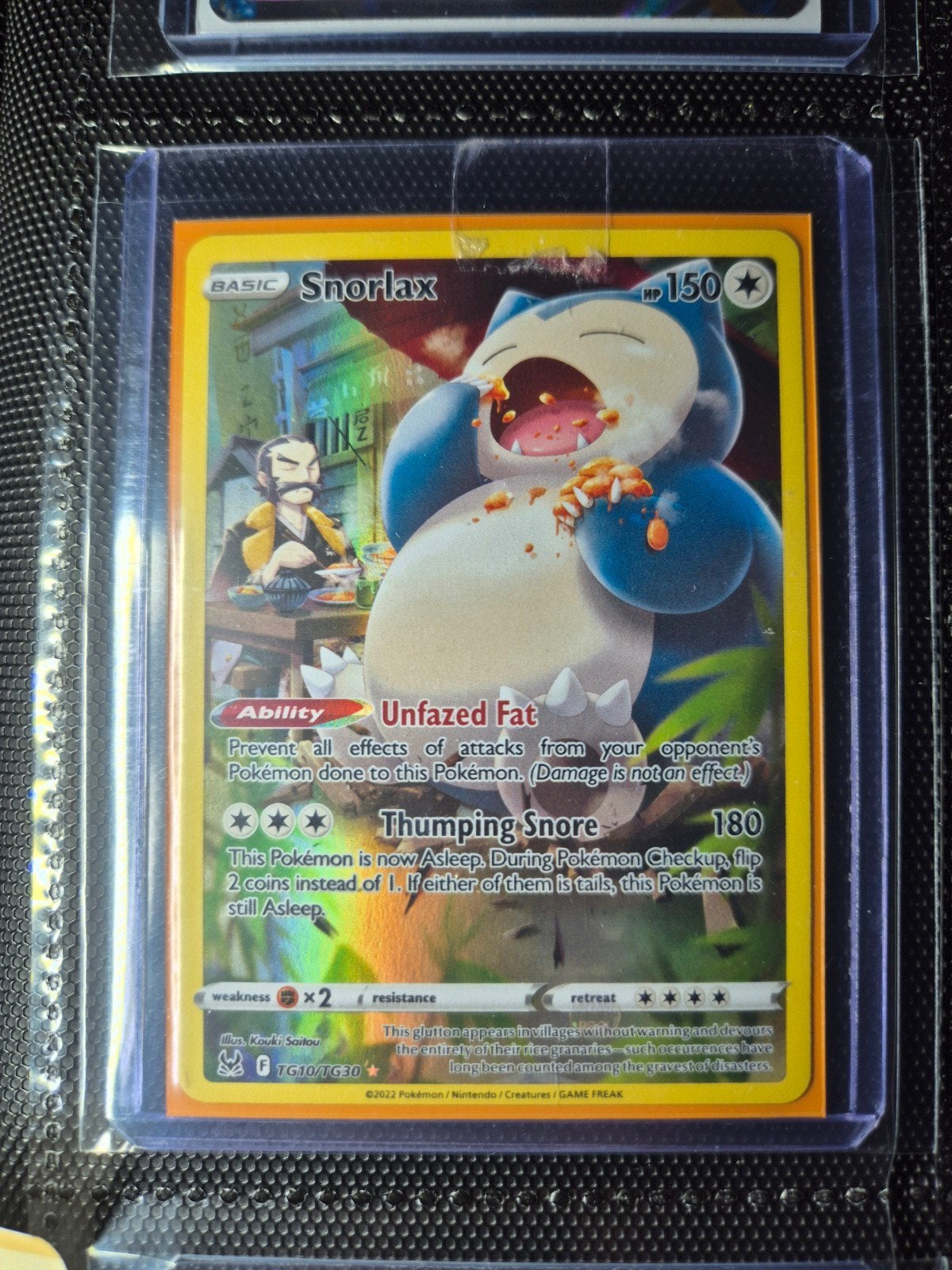 Pokémon Snorlax V TG10/TG30 - Lost Origin Set, Ophalen of Verzenden, Zo goed als nieuw, Losse kaart, Foil