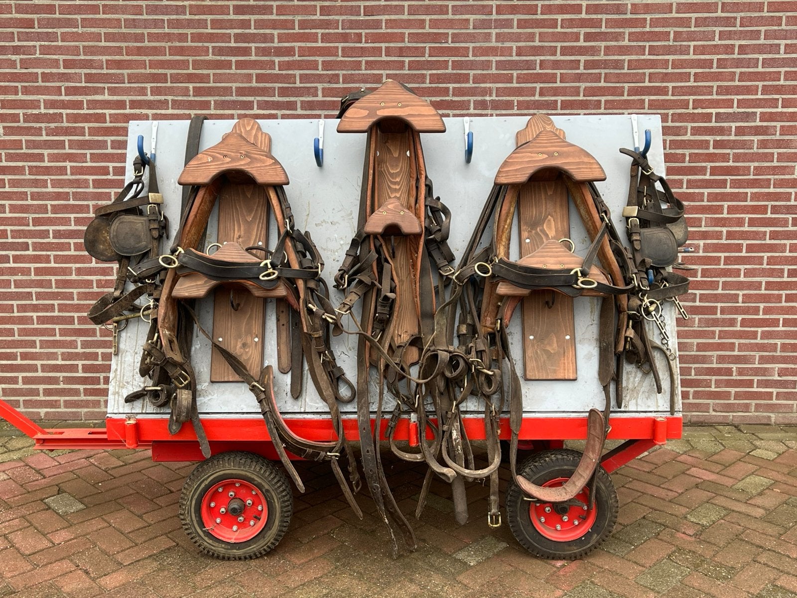 Overcompleet tuig dubbelspan / vierspan  + vele extra's, Dieren en Toebehoren, Paarden en Pony's | Hoofdstellen en Tuigage, Ophalen