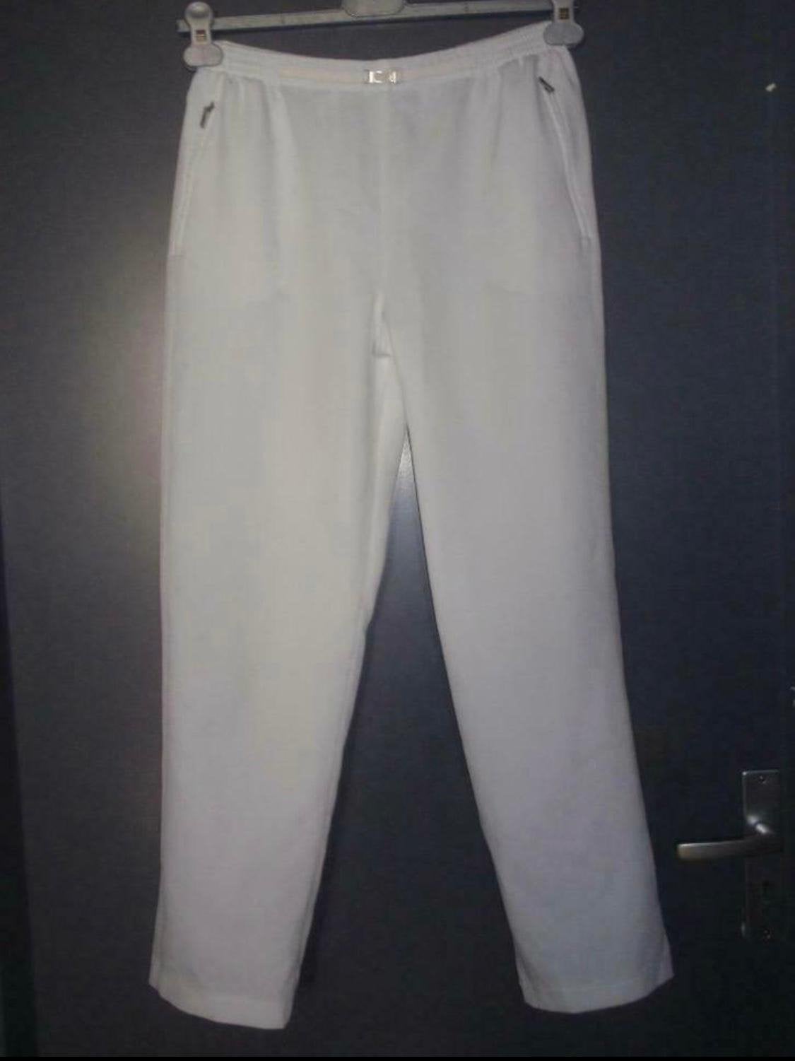 Maat 42 - broek van CANDA - Wit met elastiek boord, Kleding | Dames, Wit, Maat 42/44 (L), Ophalen of Verzenden, Zo goed als nieuw
