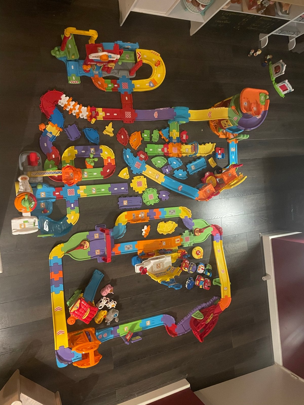 Grote VTech Toet Toet Auto's Racebaan Set met Veel Auto's, Kinderen en Baby's, Zelf te bouwen, Elektrisch, Ophalen, Overige merken
