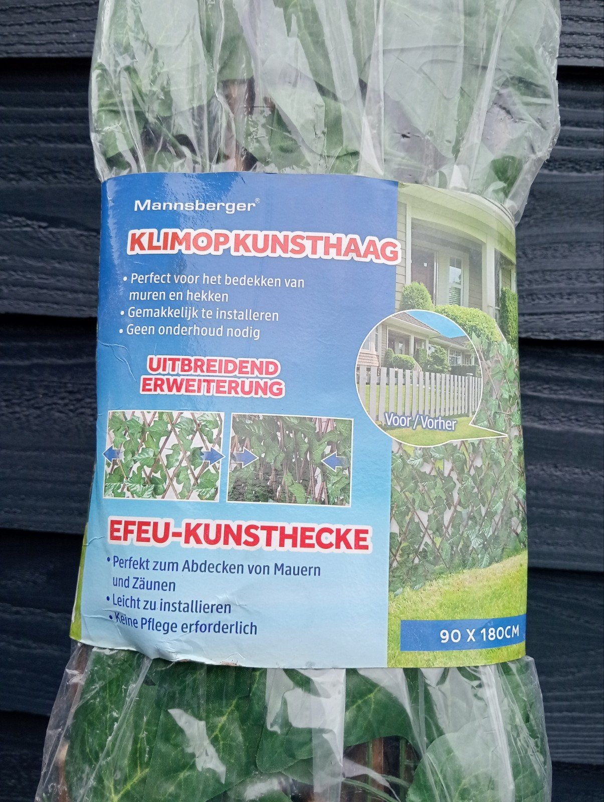 Klimop Kunsthaag 90x180cm - Nieuw in verpakking, Ophalen of Verzenden, Nieuw, Kunststof, Tuinhek