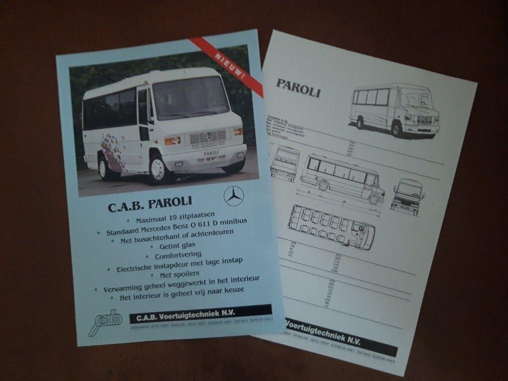 set sale sheets C.A.B. Paroli autobus ( Mercedes-Benz) 1990, Autobus, Zo goed als nieuw, Mercedes, Ophalen of Verzenden