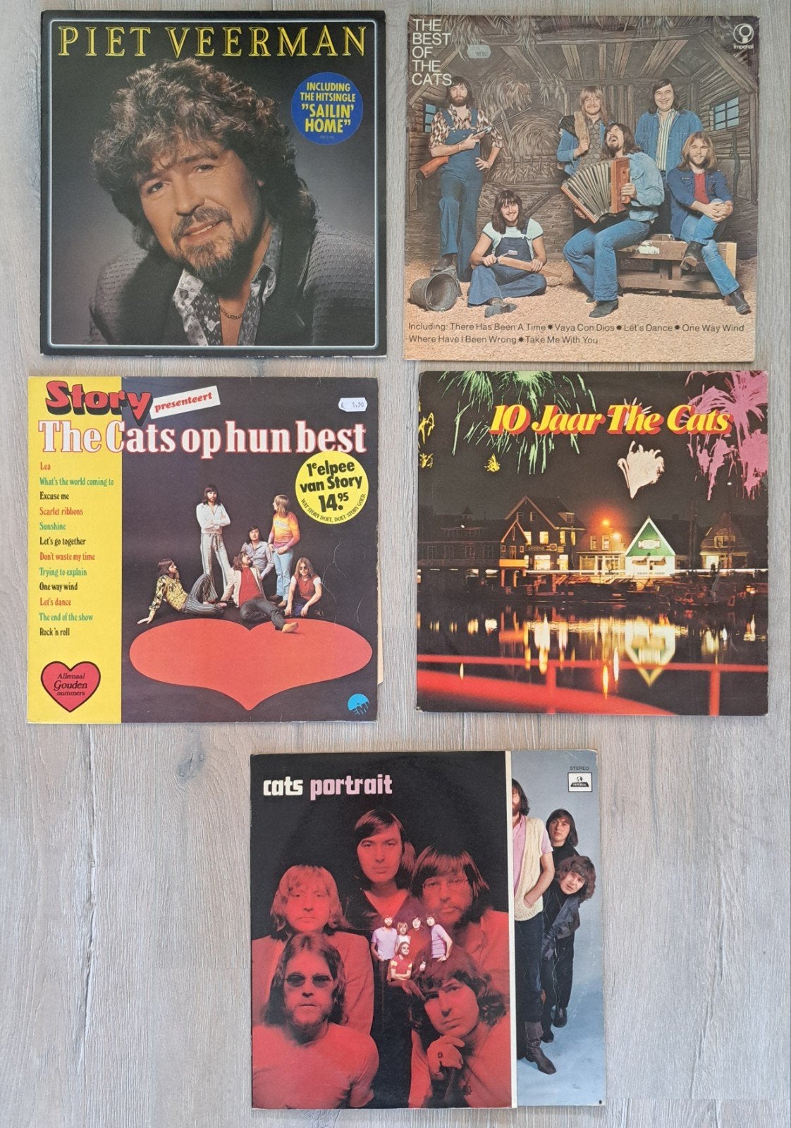 5 LP's The Cats en Piet Veerman - Pop, Rock, Volendam, Gebruikt, Complilatie, Ophalen of Verzenden, 1970 - 1979