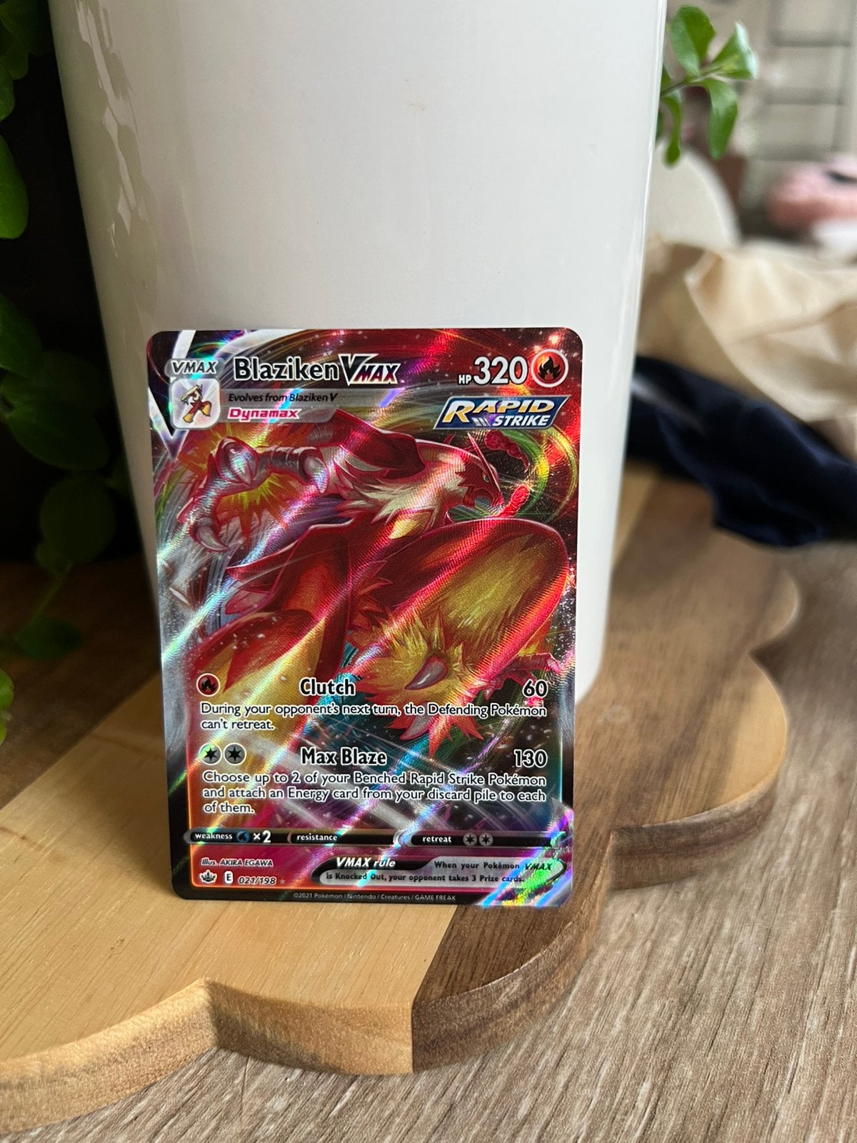 Blaziken vmax 021/198 Pokemon, Ophalen of Verzenden, Nieuw, Losse kaart, Foil