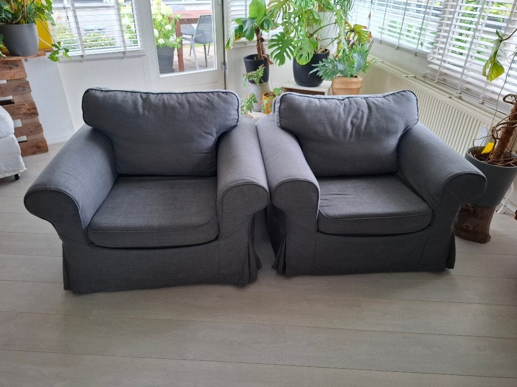 2x ikea Ektrop fauteuils / stoelen, Ophalen, Gebruikt, 75 tot 100 cm, Stof