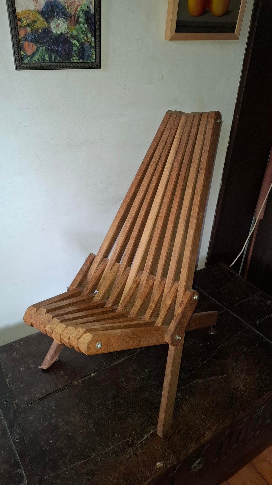 Vintage Deens design lounge stoel, Ophalen, Gebruikt, Hout