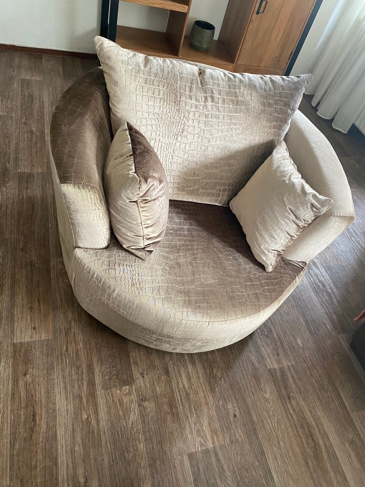 Loveseat rond, Huis en Inrichting, Fauteuils, Ophalen of Verzenden, Zo goed als nieuw, 75 tot 100 cm, 100 tot 125 cm