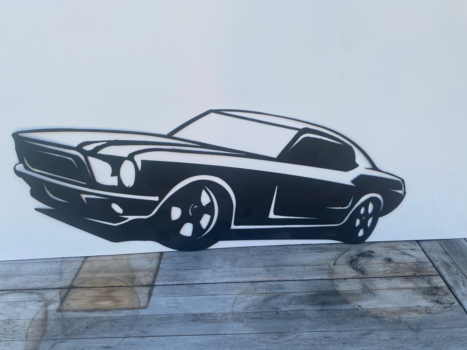 Metalen wanddecoratie - Klassieke auto, Ophalen, Metaal, Wandsculptuur, Zwart