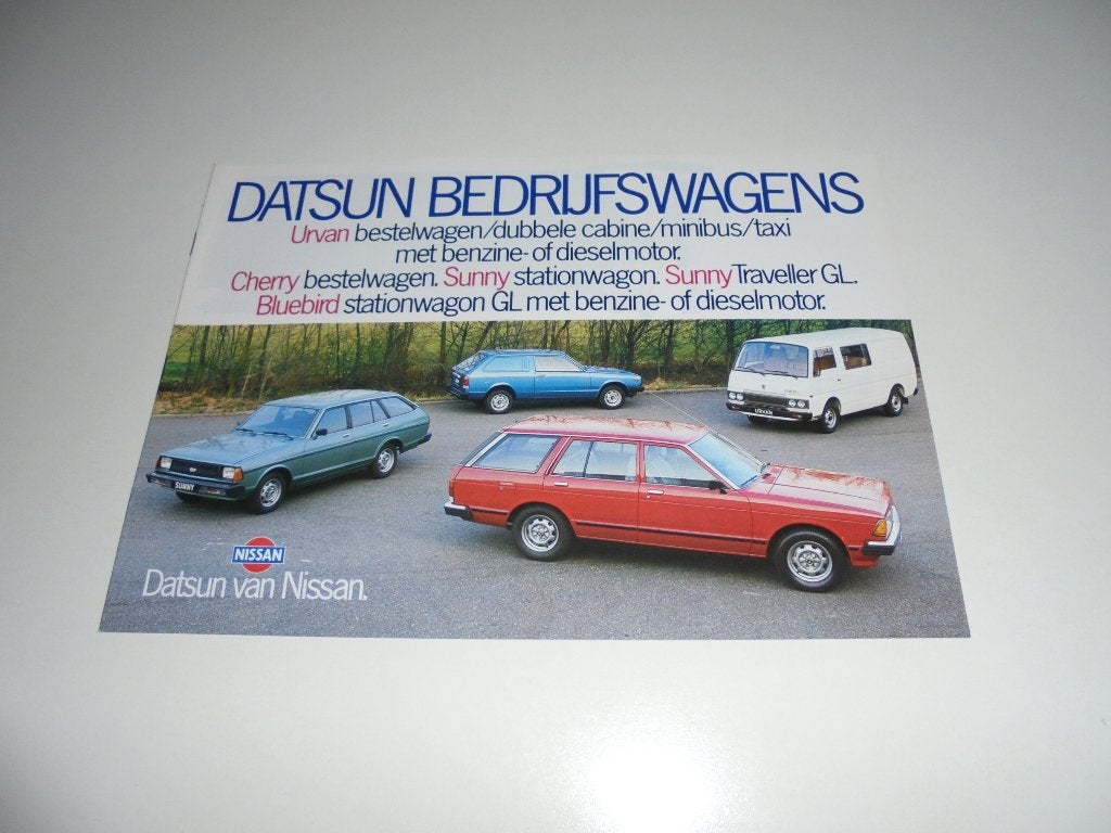 brochure Datsun bedrijfswagens, Ophalen of Verzenden, Nieuw, Overige merken