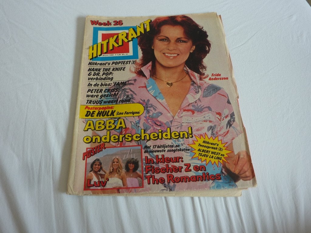 HITKRANT NR 26 1980-ABBA-LUV-DE HULK-KISS-HANK THE KNIFE, Ophalen of Verzenden, 1980 tot heden, Tijdschrift