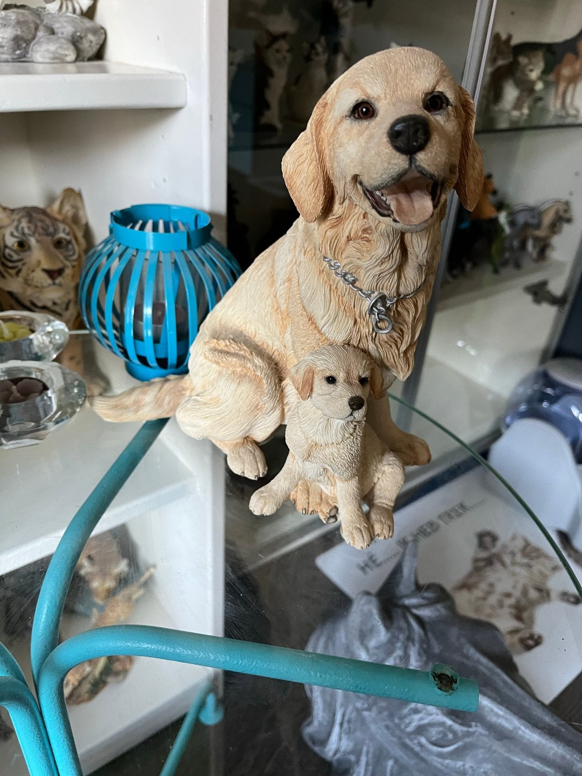 Schattig Hondenbeeld: Golden Retriever met Pup, Ophalen of Verzenden, Zo goed als nieuw, Dier