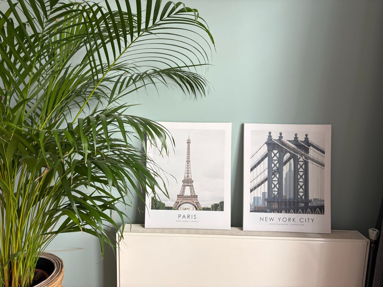 Set van 2 canvas posters: Parijs & NYC, 50 – 75, Ophalen of Verzenden, Zo goed als nieuw, Foto of Poster